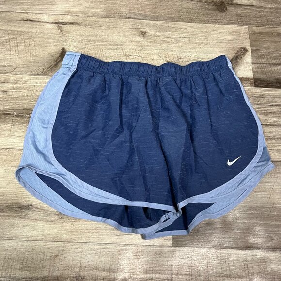 Nike Athletic Dri-Fit Mid Rise Lined Running Shorts Blue Women’s Size L - Picture 1 of 10